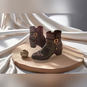 Bosi Women's Black Leather Ankle Boots Italy Sz 7.5